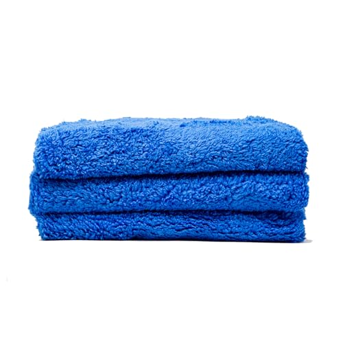 303 Products Edgeless Microfiber Towels for Car Detailing, Home Cleaning- 3 Pack Premium Reusable Edgeless Microfiber Cleaning Cloths Stitch-Free