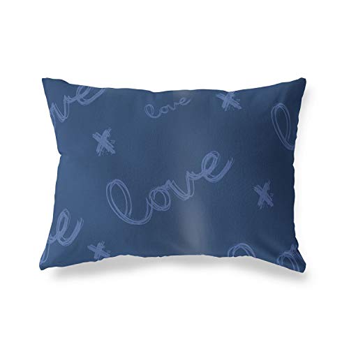 Bonamaison Decorative Cushion Cover Blue, Throw Pillow Covers, Home Decorative Pillowcases for Livingroom, Sofa, Bedroom, Size:35x50 Cm - Designed and Manufactured in Turkey