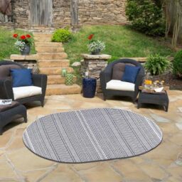 Livabliss Mimi Prague Indoor Outdoor Rug, Boho – 160x220 cm, Black & White