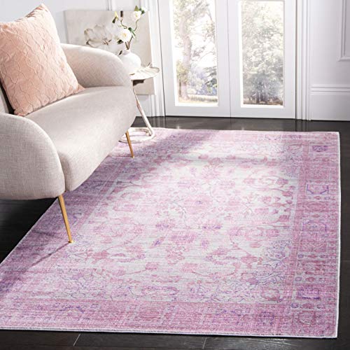 Safavieh Craft Art-Inspired Indoor Woven Rectangle Area Rug, Valencia Collection, VAL103, in Pink / Multi, 91 X 152 cm for Living Room, Bedroom or Any Indoor Space