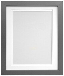 H7 Silver Picture Photo Frame With White Double Mount A2 for Pic Size A3 (Plastic Glass)