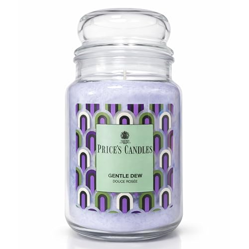 Price's Candles in The Mood for Gentle Dew Large Jar Candle - candle with soft chamomile and fresh dewy notes, made with 100% mineral wax and up to 130 hours of burn time.