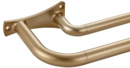 Antique Gold Double Curtain Rods, Wrap Around, Room Darkening, 3/4-Inch Front and 5/8-Inch Back Telescoping Blackout Curtain Rods for Windows 28-48 Inch