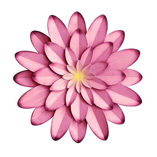 AHYS Metal Wall Art - Floral Pink - 12Inch - Indoor & Outdoor - Bedroom, Bathroom, Kitchen, Living Room