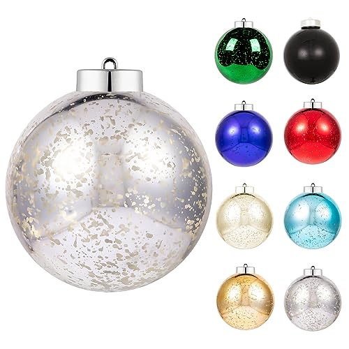 "XmasExp Large Christmas Ball Ornaments,1pcs Silver Giant Shatterproof Plastic Hanging Mercury Xmas Ball Decorations Christmas Tree Ornaments (Silver, 8"")"