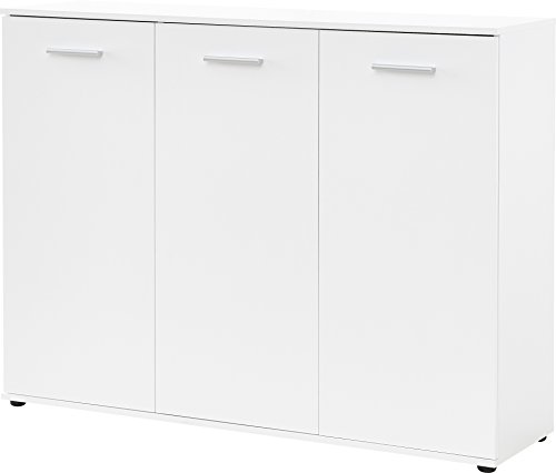 Germania Shoe Cabinet 3693, with space for up to 32 pairs of shoes, in White, 135 x 105 x 37 cm (WxHxD)
