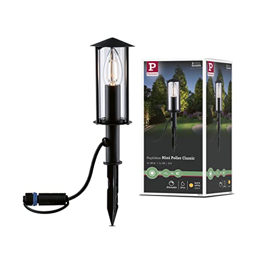 Paulmann 94323 Plug & Shine LED Exterior luminaire mini Bollard Classic IP44 incl. 1x2 watt dimmable Clear Metal 3000 K E14