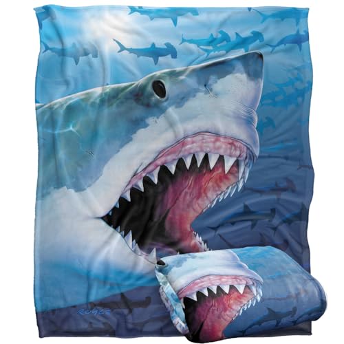 Jq Licensing - Royce Mcclure Great White Shark Silky Touch Super Soft Throw Blanket 152 X 127 Cm