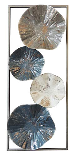 Homemania Dahlia Multi Colour Metal Wall Decoration for Living Room, Office, Bedroom, Wall - Home Art Decoration Product Dimensions: W24.8 x D5.1 x H61 cm