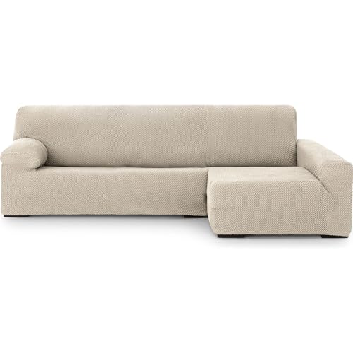 ECOMMERC3 Chaiselong - Universal and Versatile Long Right Arm Sofa Cover - Chaiselong Ecru Protector Easy to Install for Back, Seat and Arms