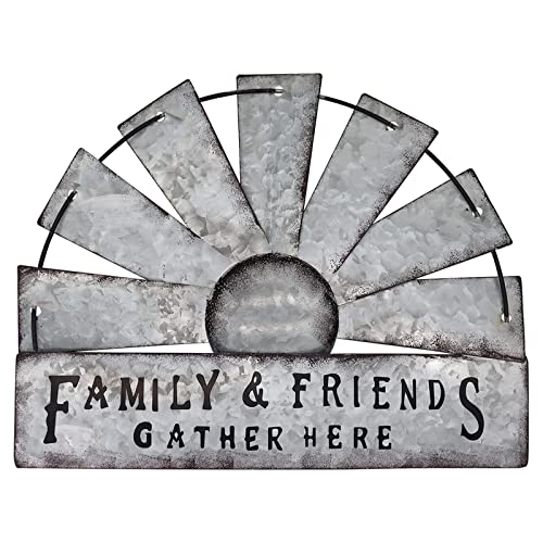 Fleecy day Metal Half Windmill Decor, Rustic Farmhouse Wall Art Decor, Metal Art Wall Decor for Living Home/Bedroom/Ddark/Kitchen