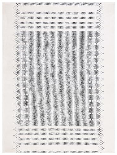Safavieh Boho Rug for Living Room, Dining Room, Bedroom - Melody Collection, Short Pile, Ivory and Black, 183 x 274 cm