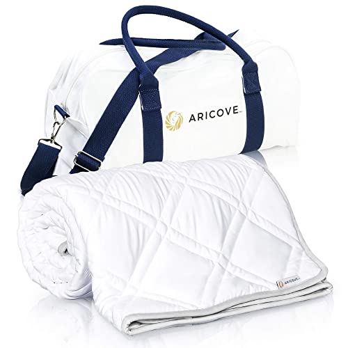 Aricove Cooling Weighted Blanket, 8 lbs, Twin Size for Adults, Luxury Heavy Blanket, Silky Soft Bamboo Viscose, 48x72 inches, Machine Washable, White