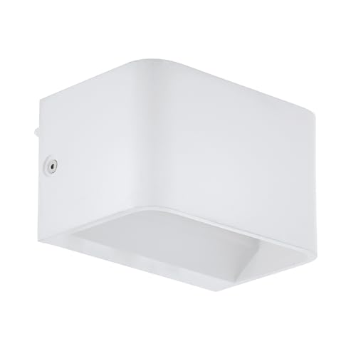 Eglo LED Wall Lamp Sania 4, 1-Light wall Fixture, Minimalist Design, Indoor Aluminium wall Spotlight, Living Room Light, Hallway lamp in White, L 13 cm