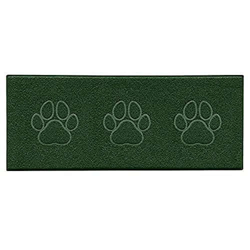 Nicoman Triple Paw Embossed Shape Indoor Outdoor Dirt-Trapper Door Mat Washable Barrier Heavy Duty Doormat - (Watertight Rubber-Back, Runner, Green, 150 x 60cm)