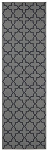 Hanse Home Glam Rug Runner, 80 x 400 cm, Soft Short Pile Rug, Geometric Design Runner for Hallway, Bedroom, Children's Room, Bathroom, Living Room, Kitchen, Decorative Runner, Grey