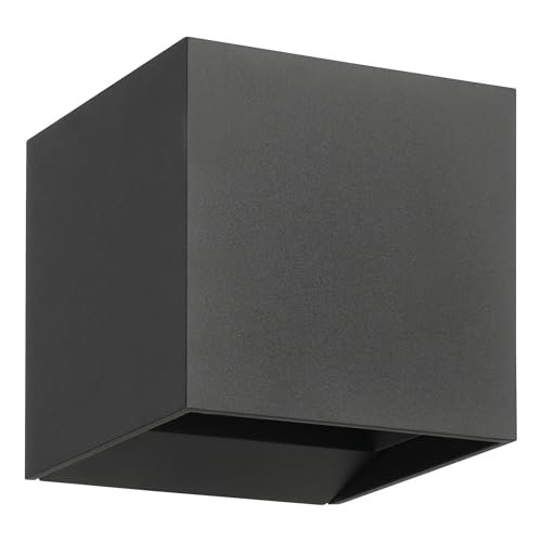 Eglo LED Outdoor wall spot Light Calpino 3, Outside lamp uplight and Downlight, Porch Lighting, Spotlight Made of Metal in Anthracite, Warm White, IP54