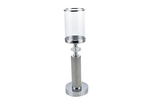 PARTENOPE M.613 Silver Candle Holder 42 cm 6692010, Shown