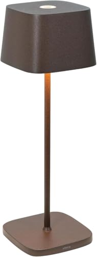 Zafferano, Ofelia Pro, Rechargeable Cordless Table Lamp with Touch Controls, Also Usable as an Outdoor Lamp, Dimmer, 2200-3000 K, Height 29 cm, Corten Colour