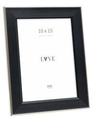 Deknudt Frames - classic photo frame for 10 x 15 cm photo - black with silver bevel - for photos, posters or posters - S244E2 - to stand or hang