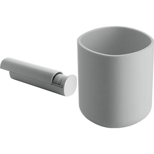 Alessi Birillo Cotton Pad Dispenser, White Toothbrush Holder, Stainless Steel, White, One size