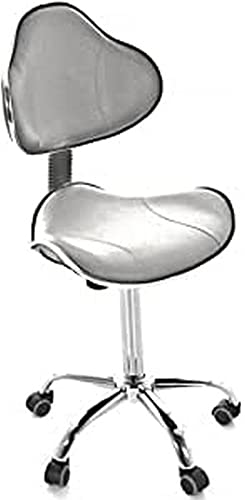 QUIRUMED Ergonomic stool with gas lift and 5 wheels. Silver
