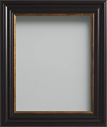 Frame Company Emson Black Modern Photo Frame with a Copper Toned Inlay Detail, A3 (16.5x11.75 inch) Fitted with Real Glass