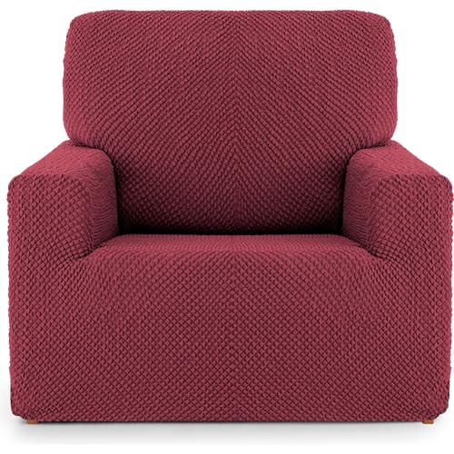 ECOMMERC3 Universal and Versatile 1 Seater Sofa Cover ??? Bordeaux Sofa Cover Protector Easy to Install for Back, Seat and Arms