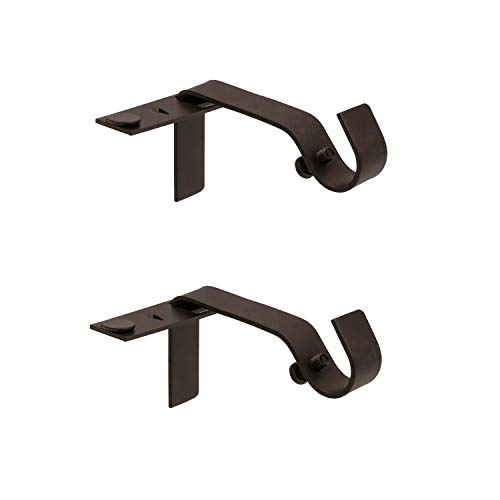"Kenney Fast Fit 5/8"" No Measure Curtain Rod Brackets, Oil Rubbed Bronze"