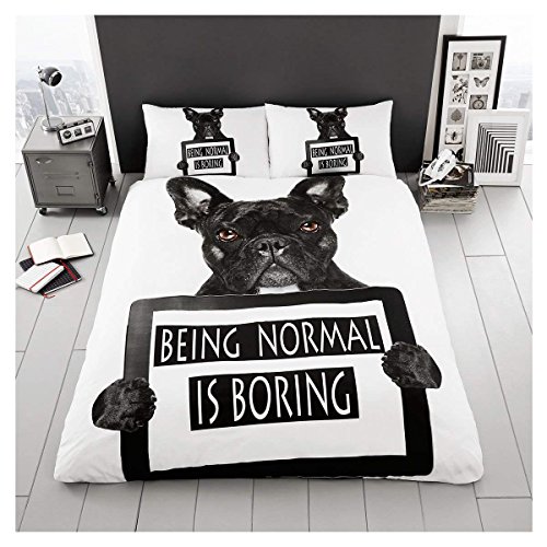 GC GAVENO CAVAILIA 3D Wildlife Premium Duvet Cover Animal Printed Quilt Set & Luxury Polycotton Bedding, Single, 3D Bull Dog