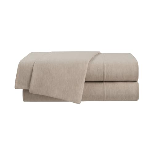 Vellux 4-Piece Full Size Sheet Set - Cotton Blend - Solid Sheet Set - Ultra-Soft & Cozy T-Shirt - Bed Sheet Set - Deep Pocket - Easy Care - Taupe