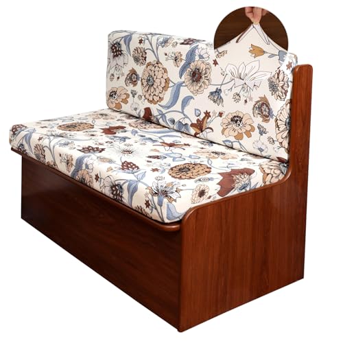 CRFATOP RV Dinette Cushion Covers Printed Elastic Camper Cushion Slipcover Stretchable Loveseat Sofa Chair Cover Furniture Protector for RV Camper Car Bench 1 Backrest Cover & 1 Bench Cover,08