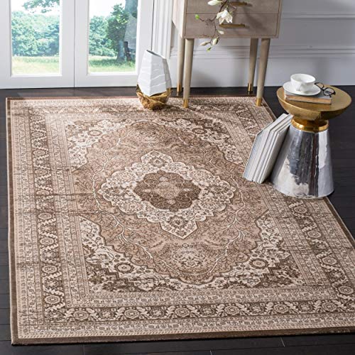 Safavieh Etta Vintage Inspired Rug, Woven Soft Viscose Carpet in Beige / Light Brown, 243 X 335 cm
