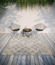 Villeroy & Boch Margaretha Indoor and Outdoor Rug Modern - Modern Flat Weave, Boho, Ethnic, Oeko-Tex, Weatherproof & UV-Resistant for Balcony, Patio, Garden - Natural Brown, 115 x 170 cm