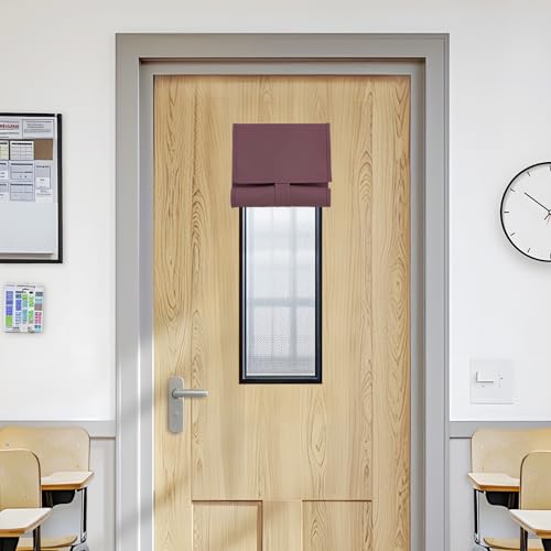 Vatge Narrow Door Curtain Front Door Window Covering Thermal Insulated Blackout Short Window Blinds for Classroom and Office for Privacy, 1 Panel, W8 x L36, Nostalgia Rose