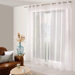 ED Enjoy Home - Curtain - Polyester - 140 x 240 cm - White - Telline Collection - Ready to Hang - Washable at 30 °C - For All Rooms - Bedding - Curtains