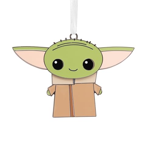 Hallmark The Mandalorian Grogu Moving Metal Ornament, Star Wars Tree Decoration, Metal Hanging Ornament, Christmas Hanging Ornament, Gifts for Christmas