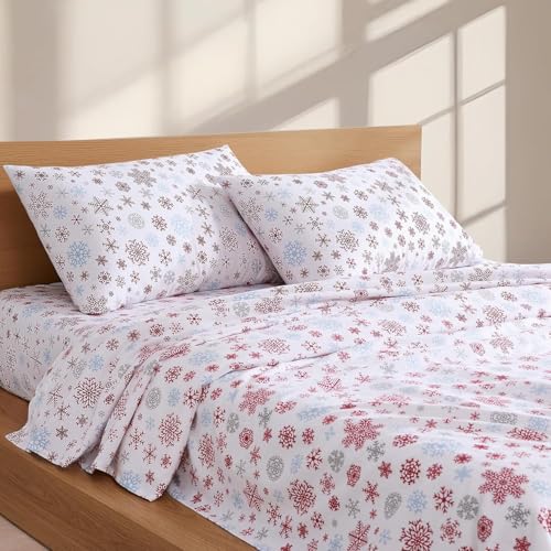 Linen Closet 160 GSM 100% Cotton Percale Sheet Set Queen Icy Star