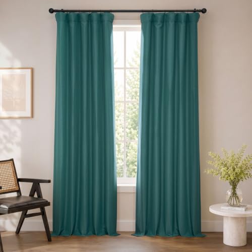HPD Half Price Drapes BOCH-PL1807-120 Bellino Room Darkening Curtain (1 Panel), 50 X 120, Bayberry Teal