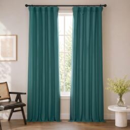 HPD Half Price Drapes BOCH-PL1807-120 Bellino Room Darkening Curtain (1 Panel), 50 X 120, Bayberry Teal