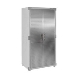 "Seville Classics UltraHD Solid Steel Lockable Metal Storage Cabinet Locker Organizer, w/Adjustable Shelves for Garage, Warehouse, Office, Classroom, Granite, 36"" W x 24"" D x 72"" H"
