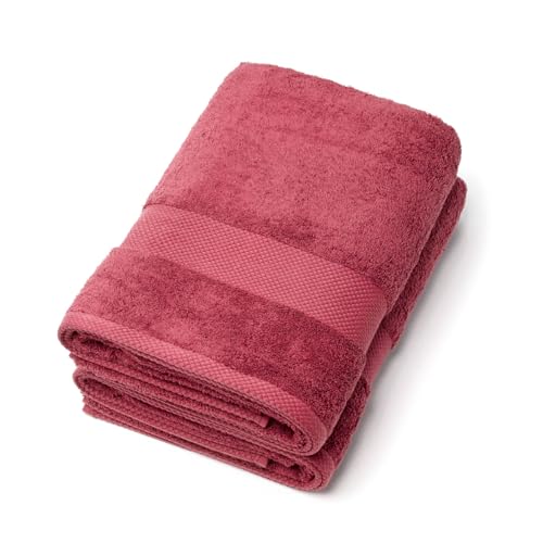 Pure Coton Set of 4 Bath and Hand Towels 550 g/m² Oeko-TEX Certified - Washable at 40°C - 2 Hand Towels 50 x 100 cm + 2 Bath Sheets 70 x 140 cm - Bottle Green
