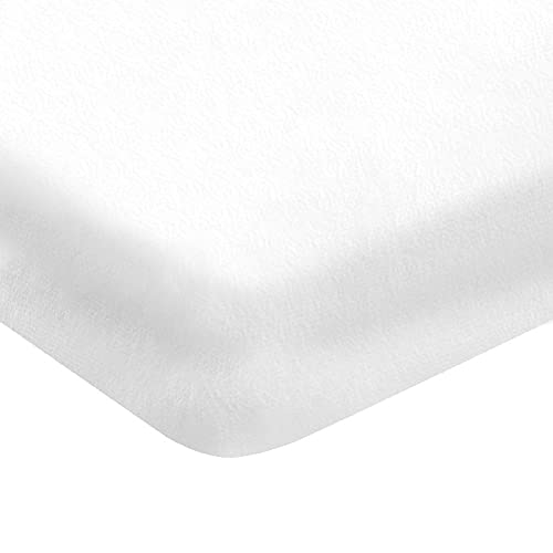 Homemania Corners One Single, Solid Colour-Fitted Sheet for Bed-White Cotton, 90 x 200 cm