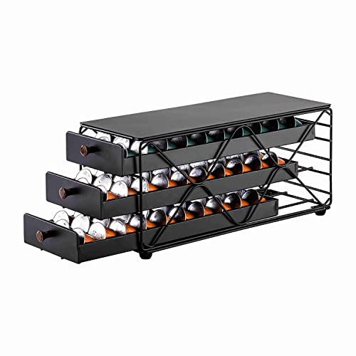 ZCDCP Coffee Pod Holder Drawer Storage, Compatible with Nespresso Originaline pod, Office Kitchen Counter Organizer (90 pods-3tiers)