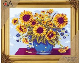 Collection D'Art Tapestry Kit Sunflowers, 100% Cotton, Multi-Colour, 38 x 25 x 0.5 cm