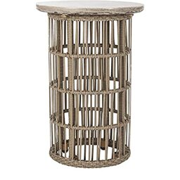 SAFAVIEH Modern Concrete Outdoor Accent Table, in Dark Grey