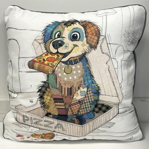 Lesser & Pavey Pedro Pup Cushions For Bedroom Or Living Room Décor - Cute Dog-Themed Cushion Covers For Sofa, Bed, Or Chair Use - Decorative Throw Pillow For Kids