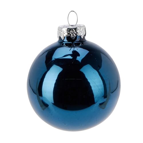 Well Home Set of 20 Blue Christmas Baubles Ø6cm - Glossy and Matt