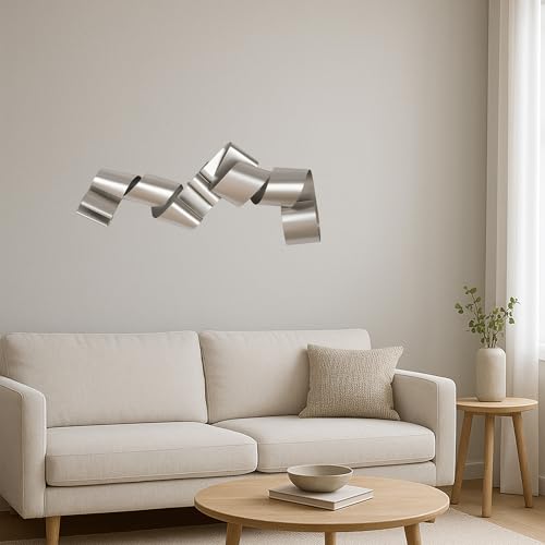 Casablanca modernes Design Twist Metal Wall Art Matt Champagne 28 x 75 x 14 cm