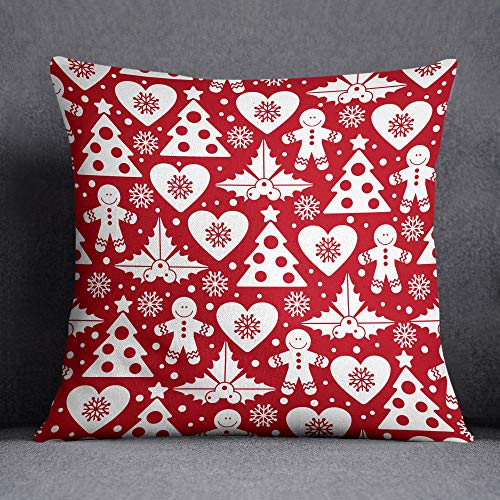 Questo Casa Christmas Tree Cushion Cover with Invisible Zipper Cushion Cover Decorative Cushion Cover Home Decor Sofa Coffee House Size 45 x 45 cm - Designed and Made in Turkey